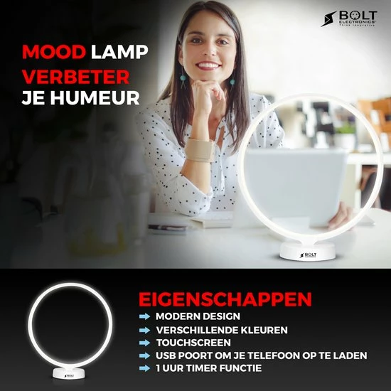 Bolt Electronics? Bolt Electronics ? Tafellamp ? Moodlamp ? Lichttherapielamp - Moodlight ? Daglichtlamp ? RGB Licht ? Wit - Afbeelding 8