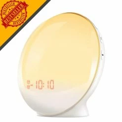 EzHome Wake-Up Light - Wekkerradio - Meerdere Wektijden - Snooze Functie - 8 Kleuren - USB Aansluiting