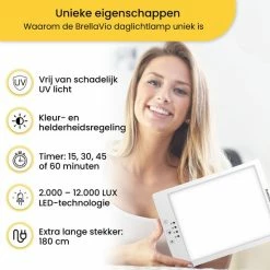 BrellaVio Happy Light Daglichtlamp - 12.000 LUX - Wit - LED Lichttherapie - Winterdepressie Bureaulamp - Daglicht Lamp - SAD Daylight Therapy - Hobby Lampen -Beurer store 550x550 187