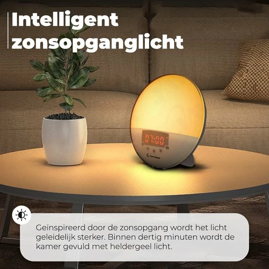 AyeSleep Wake Up Light ? Met App ? Wekkerradio ? Slaaptrainer - Alexa & Google Home - Afbeelding 7