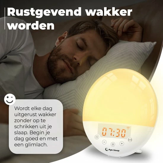 AyeSleep Wake Up Light ? Met App ? Wekkerradio ? Slaaptrainer - Alexa & Google Home - Afbeelding 9