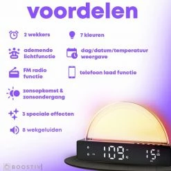 Boostiv Wake Up Light - Speaker Radio - Slaaphulpen - Bluetooth - Wekkerradio - Nachtlampje - Digitale Wekker - Wekker - Ambilight - Radio's -Beurer store 550x550 256