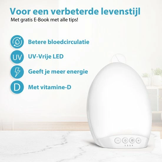 Curify? Daglichtlamp - Lichttherapielamp Incl. Timerfunctie + Gratis E-Book - Bureaulamp Voor Hobby En Werk - SAD Zonlicht Lamp - Afbeelding 7