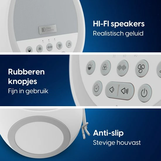 Diley Dreams? Diley Het Droom Ei Slaaptrainer ? White Noise Machine ? Muziek Doosje ? Witte Ruis Met LED Lampen - Afbeelding 5