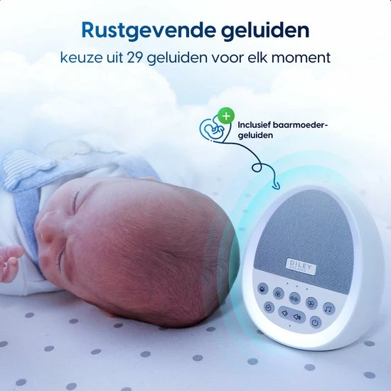 Diley Dreams? Diley Het Droom Ei Slaaptrainer ? White Noise Machine ? Muziek Doosje ? Witte Ruis Met LED Lampen - Afbeelding 9