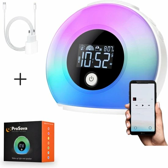ProSova Wake Up Light Met Speaker - Slaaptrainer - Nachtlampje - Draadloos - + Gratis (E)-Slaapboek - Afbeelding 8