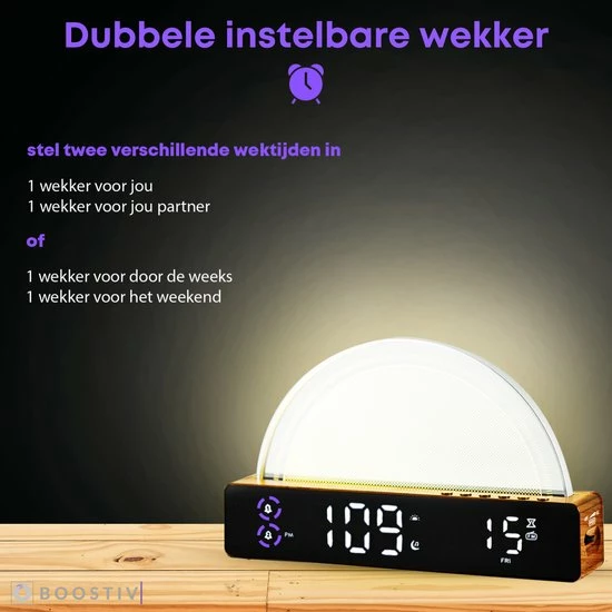 Boostiv Wake Up Light - Speaker Radio - Slaaphulpen - Wekkerradio - Nachtlampje - Digitale Wekker - Wekker - Radio's 9 Boostiv Wake Up Light - Speaker Radio - Slaaphulpen - Wekkerradio - Nachtlampje - Digitale Wekker - Wekker - Radio's - Afbeelding 7