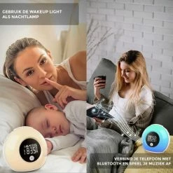 Nince Wake Up Light Van Hoge Kwaliteit - Wake Up Light Met Bluetooth - Digitale Wekker Met Nachtlampje -Beurer store 550x550 382