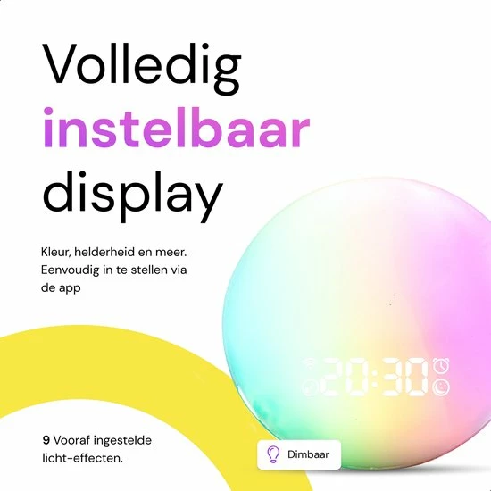 Superity? Superity - Wake Up Light Met Smart Control - Slaapwekker - Lichtwekker - Nachtlamp - Slaaptrainer - White Noise Functie - Afbeelding 4