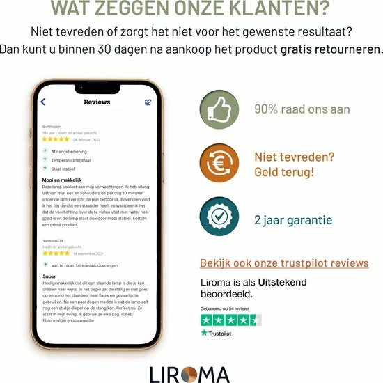 LIROMA? 600W Infraroodlamp - Hoogte Verstelbaar - Timer - Remote - Infraroodtherapie - Lichttherapie - Fibromyalgie - Pijnverlichting Spieren ? Collageen Lamp ? Warmtelamp - Rood Licht Therapie - Philips - Black Friday 2022 Deals - Afbeelding 12