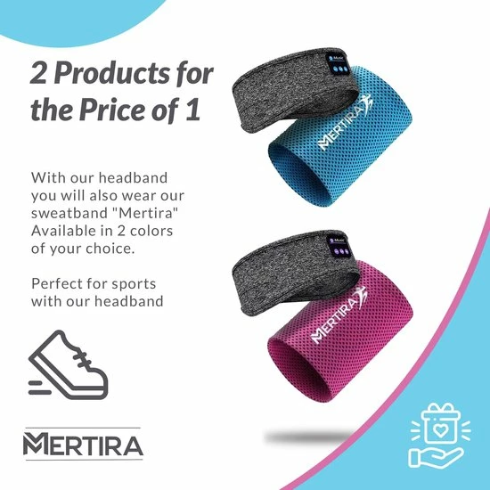 Mertira? Bluetooth Slaapmasker - Slaap Koptelefoon - Slaapmasker Bluetooth - Oogmasker Slaap - Slaaptrainer - Set - Roze - Afbeelding 11