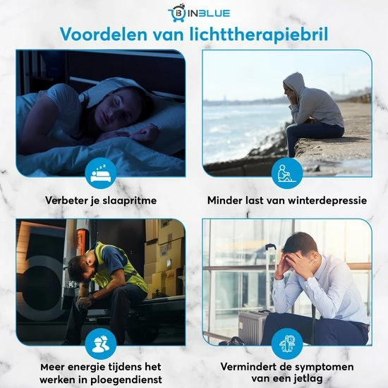 Inblue Lichttherapie Bril -Lichttherapiebril - Daglichtbril - Daglichtlamp - Daglicht Bril- Lichttherapielamp - SAD Daglichtbril - Zonlicht Lamp - SAD Lamp - Light Therapy Glasses - Blue Light Therapy - Afbeelding 4