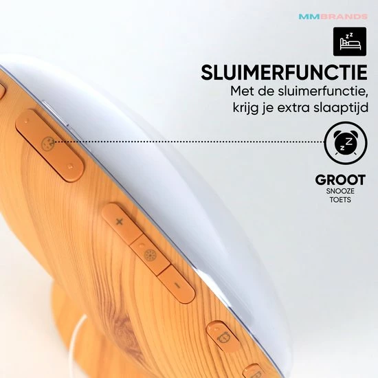 MM Brands Wake Up Light Wekker - Licht Wekker - Wekkerradio - Nachtlampje - 7 Kleuren - Afbeelding 8