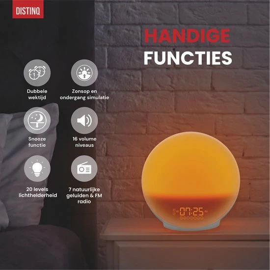 DistinQ Wake-Up Light ? Wekkerradio Met Dubbele Wektijd ? Slaaphulp Met USB Aansluiting - Grijs 13 DistinQ Wake-Up Light ? Wekkerradio Met Dubbele Wektijd ? Slaaphulp Met USB Aansluiting - Grijs - Afbeelding 11