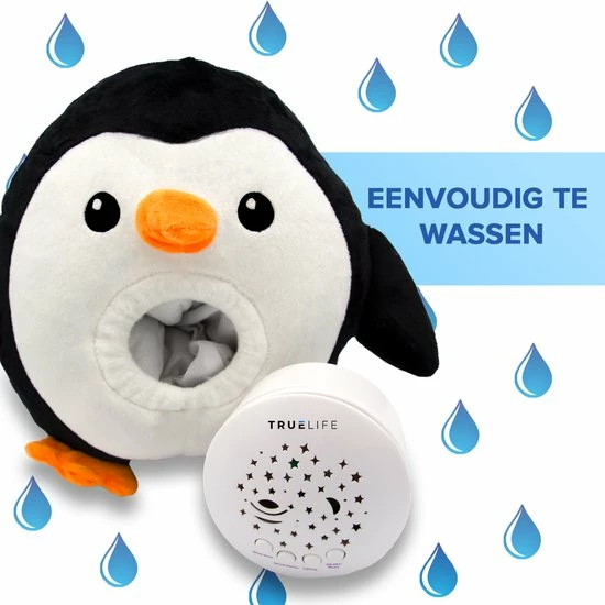 TrueLife Slaaptrainer En White Noise Machine En Sterrenprojector – Knuffel Pinguïn – Slaapgeluiden – Witte Ruis – Baby - Peuter - Afbeelding 5