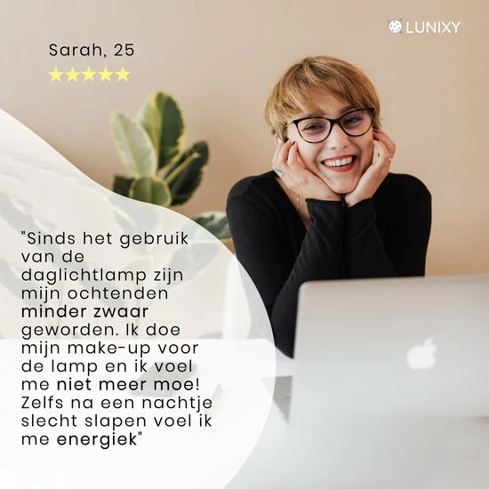 Lunixy? Premium Daglichtlamp - Bureaulamp - 10000 LUX - Timer - Zonsondergang Modus - 3 Kleuren - UV-vrij - Lichttherapie - Afbeelding 3