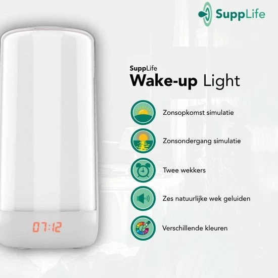 Supplife Wake-up Light - Inclusief Gratis E-book - Slaaptrainer - Wekker - Natuurlijke Geluiden - Afbeelding 3