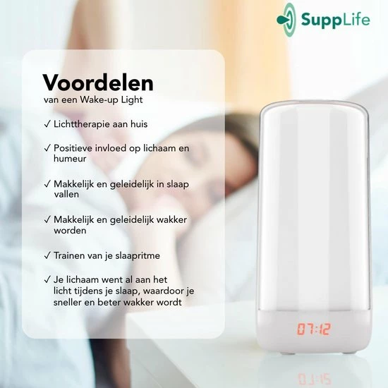 Supplife Wake-up Light - Inclusief Gratis E-book - Slaaptrainer - Wekker - Natuurlijke Geluiden - Afbeelding 4