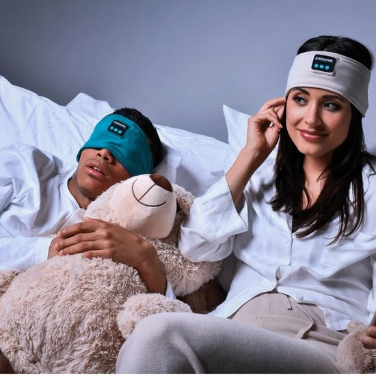 EverestPeak? Bluetooth Slaapmasker - Slaaptrainer - Met 3 In 1 Koptelefoon - 25x10CM - Groen - Afbeelding 4