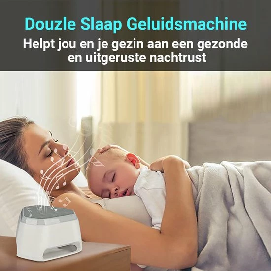 Douzle White Noise Machine Baby & Volwassenen ? Slaaptrainer Witte Ruis Met Nachtlampje ? Slaap Geluidsmachine Voor Slaaphulp - Wit - Afbeelding 6