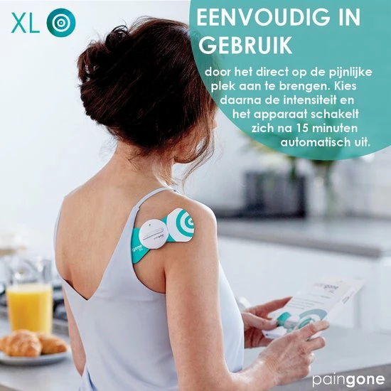 Merkloos Paingone XL: TENS- Elektrode Om De Pijn Te Verlichten, Ideaal Voor De Schouders, Billen En De Rug- Automatische Werking - Afbeelding 4