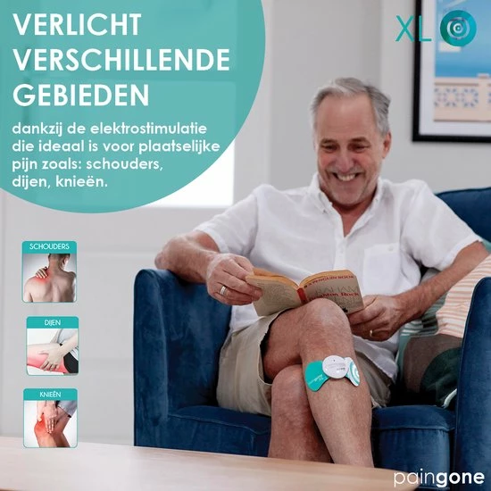 Merkloos Paingone XL: TENS- Elektrode Om De Pijn Te Verlichten, Ideaal Voor De Schouders, Billen En De Rug- Automatische Werking - Afbeelding 5