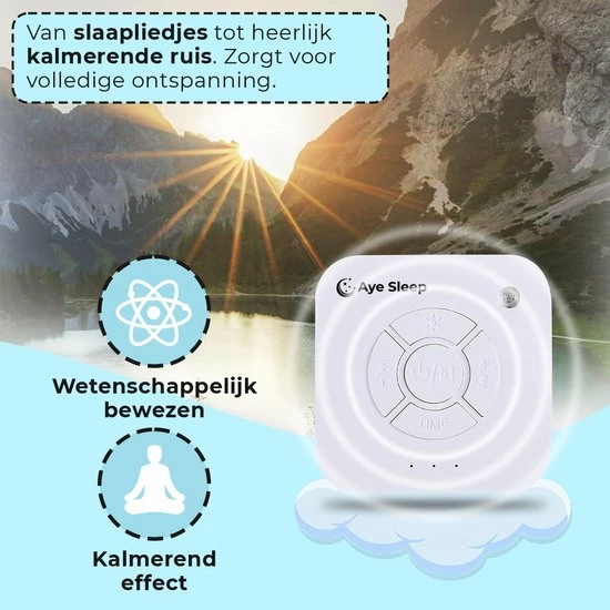 AyeSleep? Original White Noise Machine - 9 Geluiden - Slaaptrainer - Slaaphulp - Afbeelding 4