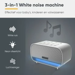 ProSova White Noise Machine - Deluxe Versie - Slaaphulp - Ruismachine - Slaaptrainer - Muziekdoosje - Witte Ruis Baby En Volwassenen - 24 Geluiden - Luchtreiniger - + Gratis (E)-Slaapboek -Beurer store 550x550 964