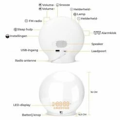 MW Shops Wake Up Light Met Wekker, Radio, Natuurgeluiden, Mobiele App - Wit -Beurer store 550x550 970
