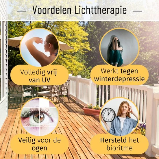 Daglichtlamp Lichttherapielamp Lichttherapie Energielamp - Winterdepressie - 2 Standen - 6500 10000 LUX - MINQY® - Afbeelding 4