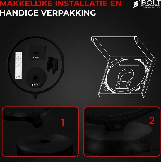 Bolt Electronics® Bolt Electronics ® Tafellamp – Moodlamp – Lichttherapielamp - Moodlight – Daglichtlamp – RGB Licht – Zwart - Afbeelding 8