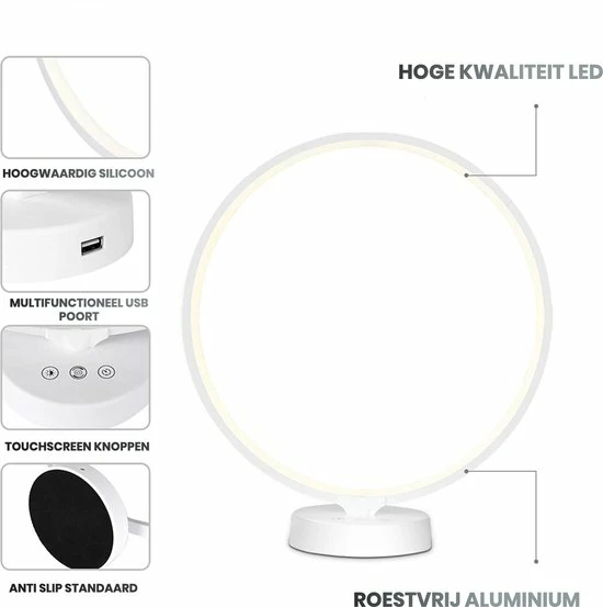 Lunixy? Premium Daglichtlamp - Bureaulamp - 10000 LUX - Timer - Zonsondergang Modus - 3 Kleuren - UV-vrij - Lichttherapie - Afbeelding 2