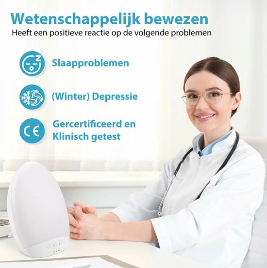 Curify? Daglichtlamp - Lichttherapielamp Incl. Timerfunctie + Gratis E-Book - Bureaulamp Voor Hobby En Werk - SAD Zonlicht Lamp - Afbeelding 8