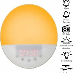 Silvergear Wake Up Light Wekker - Wekker Met Licht - Radio - Wit