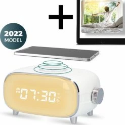 BalkaVision® Wake Up Light – Draadloze Oplader – Digitale Wekker – Lichtwekker- Met Nederlandse Handleiding En Gratis E-book