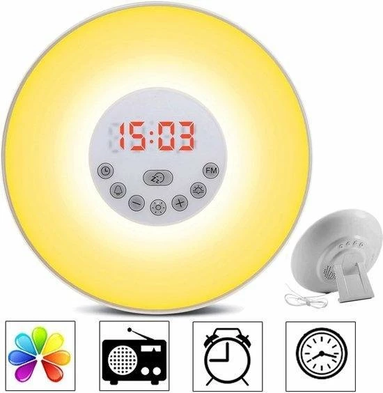Wake up light| Radio| Alarm| Snooze|Wekker| 6 Verschillende sfeerkeuren| Multi Kleur| 10 lichtinstellingen |zonsondergang| relaxed wakker worden HFS Wake Up Light| Radio| Alarm| Snooze|Wekker| 6 Verschillende Sfeerkeuren| Multi Kleur| 10 Lichtinstellingen |zonsondergang| Relaxed Wakker Worden -Beurer store 550x564 7