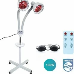 FLEXIE? Infralux 500 ? Infraroodlamp Met Phillips Warmtelamp ? Voor Gewrichten/Spieren/Pijn/Huid ? Red Light Therapy ? Rood Licht Therapie ? 500Watt