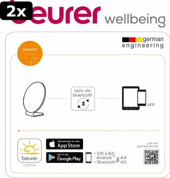 2x Beurer TL100 - Daglichtlamp 2-in-1 - Bluetooth - ??33cm - Afbeelding 5