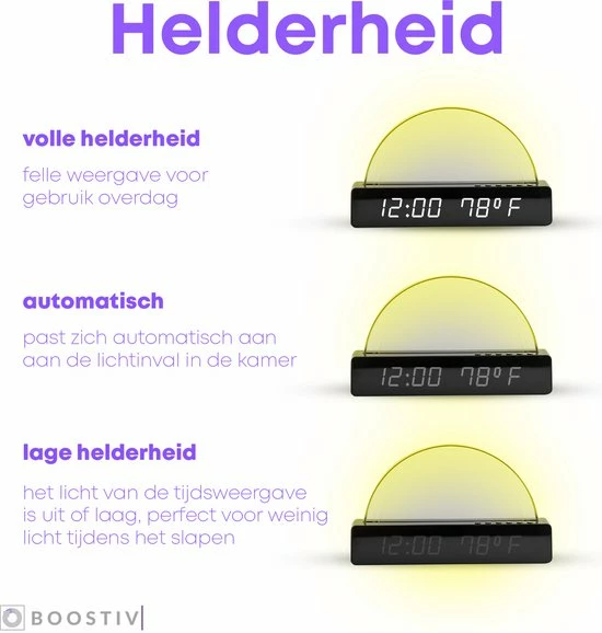 Boostiv Wake Up Light - Speaker Radio - Slaaphulpen - Wekkerradio - Nachtlampje - Digitale Wekker - Wekker - Radio's 10 Boostiv Wake Up Light - Speaker Radio - Slaaphulpen - Wekkerradio - Nachtlampje - Digitale Wekker - Wekker - Radio's - Afbeelding 8