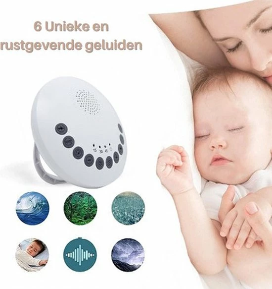 FBC Goods - White Noise Machine - Incl. Glow In The Dark Sterren En Planeten Stickers - White Noise Machine Baby - Slaap Therapie - Witte Ruis - White Noise - Slaap Geluidsmachine - Slaaphulp - Wit - Afbeelding 5