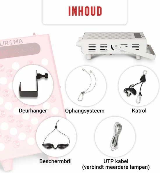 LIROMA? LED Infraroodlamp - 4 Golflengtes - Timer - Rood Licht Therapie - Collageen Lamp ? Bevordert Bloedcirculatie ? Fibromyalgie - Warmtelamp - Lichttherapie - Black Friday 2022 Deals - Afbeelding 7