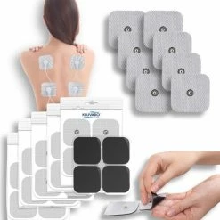 Kluvaro TENS/EMS Elektroden Pads - Voor Elektrodentherapie Apparaat - 3,5 Mm Knoopsluiting - Extra Kleefkracht - 5x5 Cm - 8 Stuks