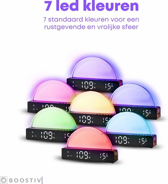 Boostiv Wake Up Light - Speaker Radio - Slaaphulpen - Wekkerradio - Nachtlampje - Digitale Wekker - Wekker - Radio's 6 Boostiv Wake Up Light - Speaker Radio - Slaaphulpen - Wekkerradio - Nachtlampje - Digitale Wekker - Wekker - Radio's - Afbeelding 4