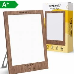 BrellaVio Happy Light Daglichtlamp - 12.000 LUX - LED Lichttherapie - Hout Kleur - Winterdepressie Bureaulamp - Daglicht Lamp - SAD Daylight Therapy - Hobby Lampen