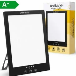 BrellaVio Happy Light Daglichtlamp - 12.000 LUX - Zwart - LED Lichttherapie - Winterdepressie Bureaulamp - Daglicht Lamp - SAD Daylight Therapy - Hobby Lampen