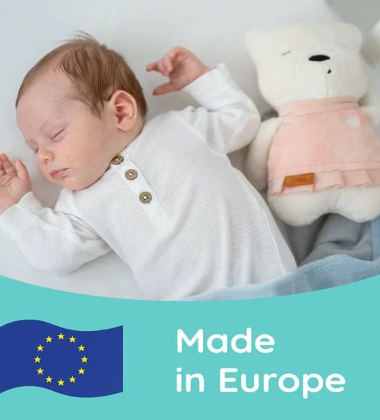 MyHummy® Doudou - Slaapsensor - Witte Ruis - Babyknuffel - Slaaphulp - Wit/Ecru - Afbeelding 4