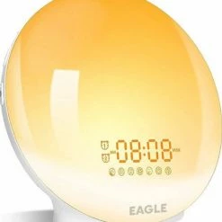 Eagle Electronics Eagle Wake Up Light – Wekkerradio – Nachtlamp – Bedlamp – Lichttherapielamp – Wit