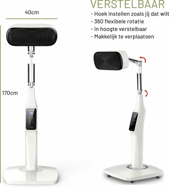 LIROMA? TDP Infraroodlamp 300W - Hoogte Verstelbaar - Timer - Mineraalschijf - Infraroodtherapie - Pijnverlichting ? Bloedcirculatieapparaat - Warmtelamp - Black Friday 2022 Deals - Afbeelding 5