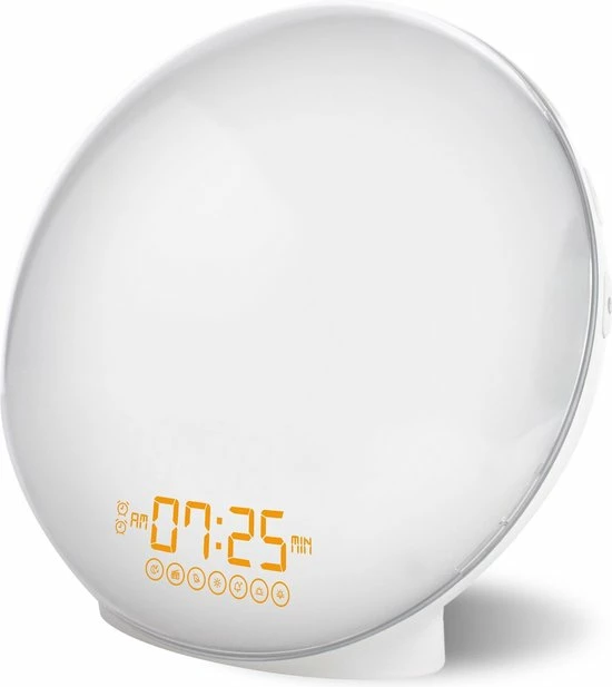 ProSova Wake Up Light - Slaaptrainer - Wekkerradio - Nachtlamp - Dubbele Wektijd - 7 Kleuren - USB aansluiting ProSova Wake Up Light - Slaaptrainer - Wekkerradio - Nachtlamp - Dubbele Wektijd - 7 Kleuren - USB Aansluiting -Beurer store