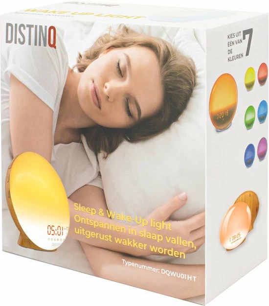 DistinQ Wake-Up Light ? Wekkerradio Met Dubbele Wektijd ? Slaaphulp Met USB Aansluiting - Houtkleurig - Afbeelding 6